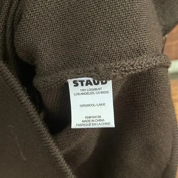 Staud Mabel Wool Sweater in Earth Brown - Picture 5 of 8